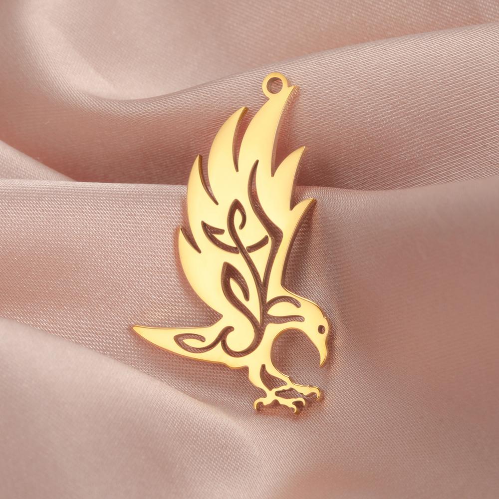 Dawapara Gothic Witch Raven Animal Bird Pendant Eagle Crow Owl Charm for Jewelry Making Stainless Steel Accessories