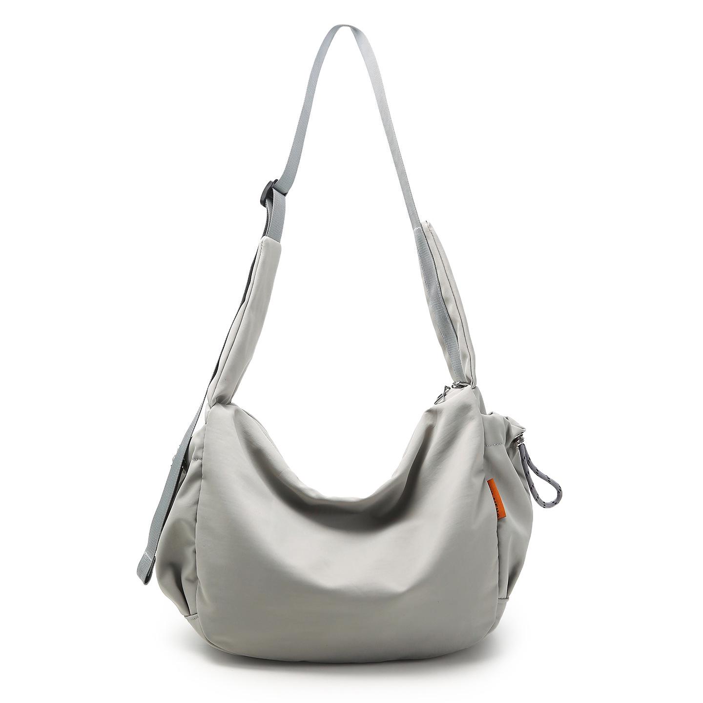 

Korean Style Lightweight One-Shoulder Crossbody Bag - Large Capacity, Simple Design, Unisex Dumpling Satchel серый