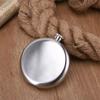 Stainless Steel Round Whiskey Flask 5/8 Oz Hip Flask Portable Pocket Wine Flagon  Outdoor