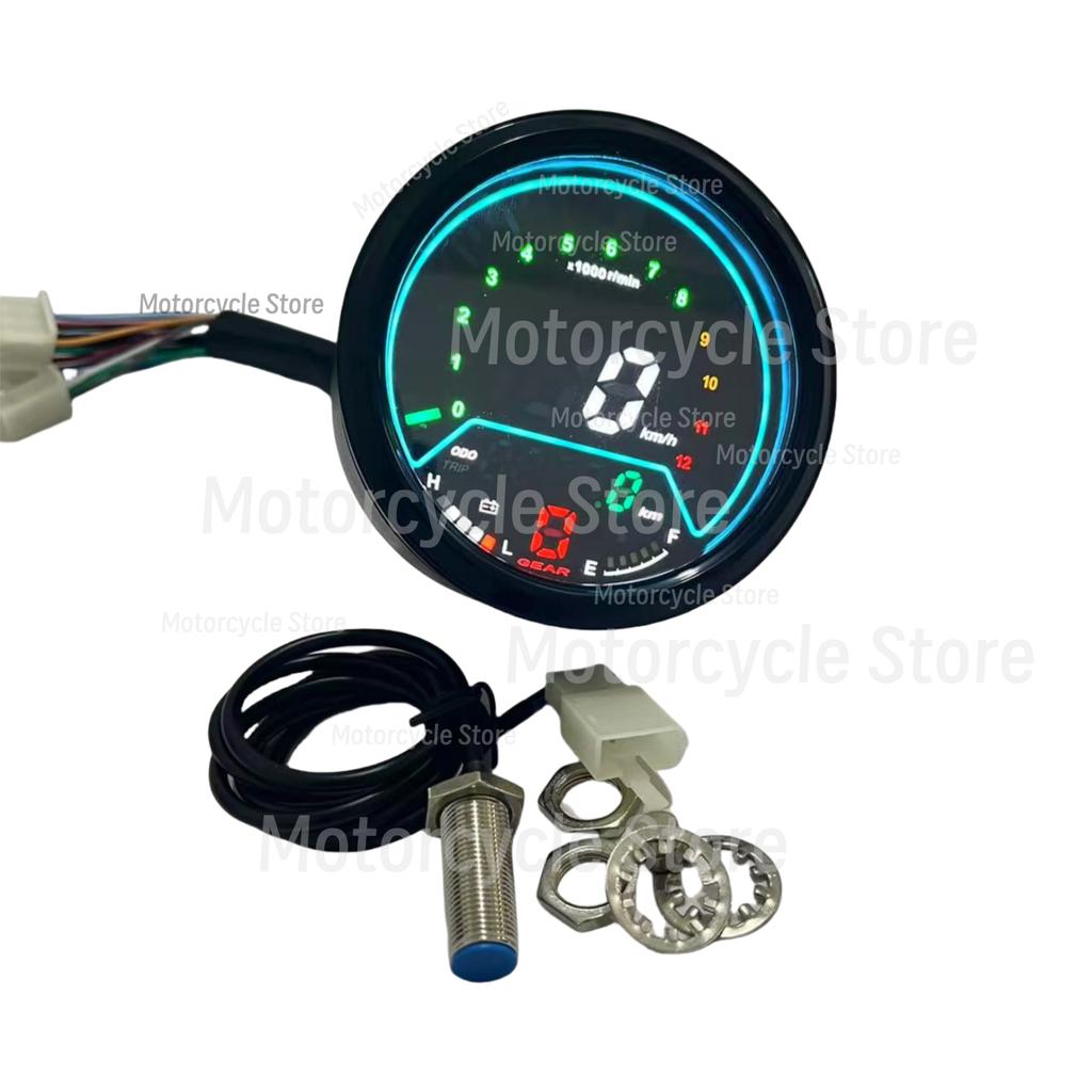 Motorcycle RPM Speed Speedometer Moto Digital Instrument Panel Voltage Meter Oil Level Gauge For Cafe Racer