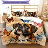 3PC Custom Name Butterfly Boxer Dog Art Bedding Set Printed  Bedding Set Duvet Cover Closure Includes 1 Duvet Cover & 333 Pillowcases for Bedroom