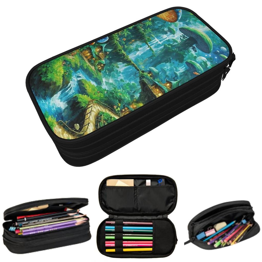 Mushrooms Forest Art Pencil Case for Boy Girl School Pen Box Pencil Bag Stationery Supplies Pen Holder Bag