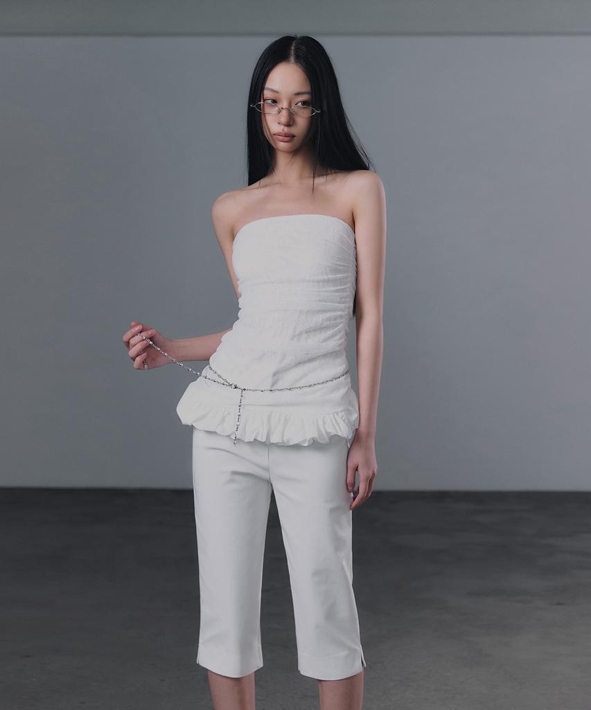 Geulouhaideu Nella Lace Shirring Frill Top