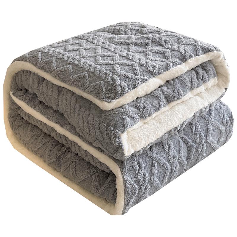 Double-Sided Quick-Heating Lambswool Fleece Winter Quilt for Single/Double Beds