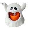 Halloween Home Ornament Ghost Candle Holder with LED Candle, Cute Tea Light Night Holder, Spooky Tabletop Decoration for Indoor Decor, Holiday