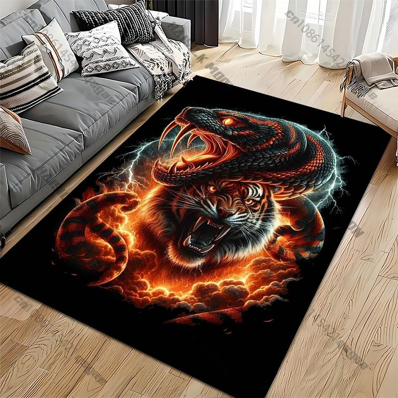 Powerful Fusion of Fierce Predators Carpet Yoga Living Room Room Decor Children's Crawling Mat Doormat Area Rug Games Mat