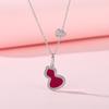 High quality Seiko agate gourd necklace Guochao niche white fritillary collarbone chain