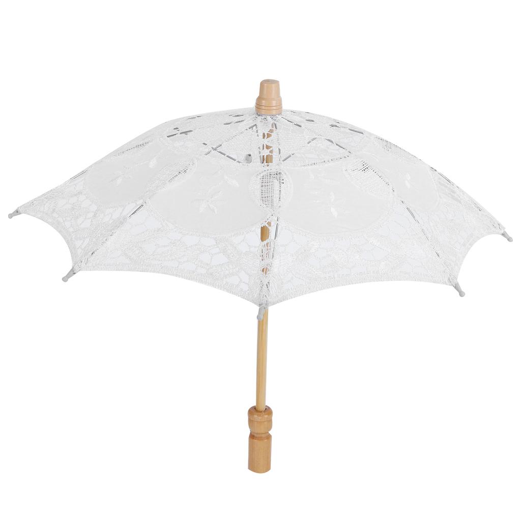 Lace Umbrella Wedding Bridal Parasol Umbrella for Photography Props Wedding SuppliesS White