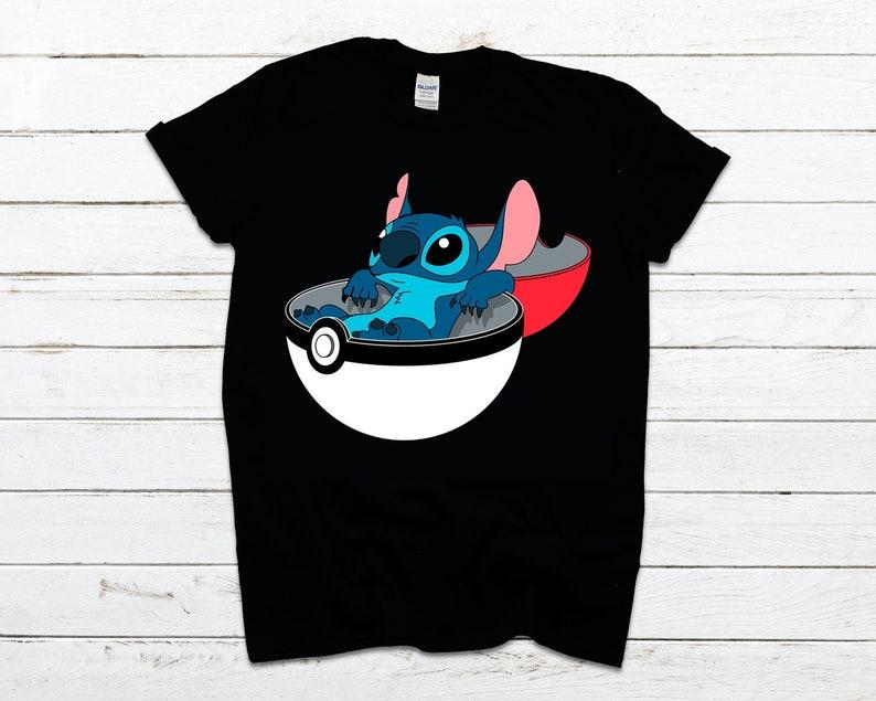 Top T-Shirt Tee Shirt Stitch Pokeball Cute Disney Men Women Kids Children 160