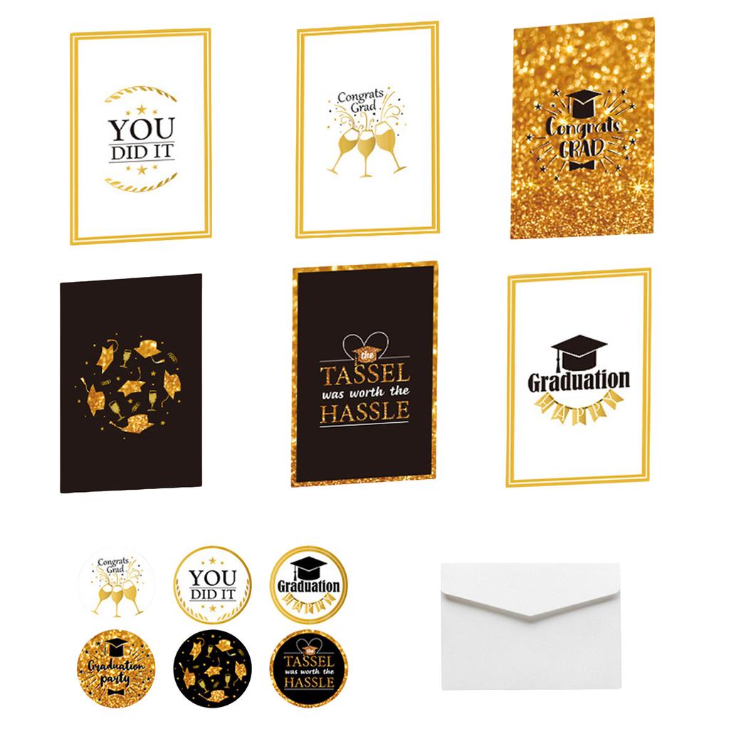 6 Set Graduation Cards 2024 Graduation 2024 Party Supplies Grad Gift Greeting Cards for College & High School Grad