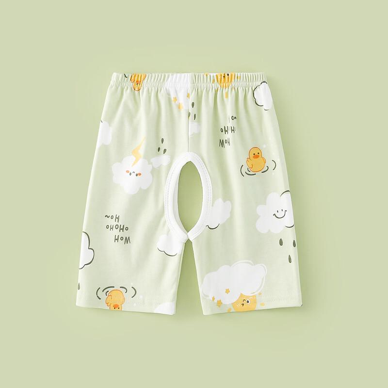 Unisex Baby 100% Cotton Thin Open Crotch Summer Shorts