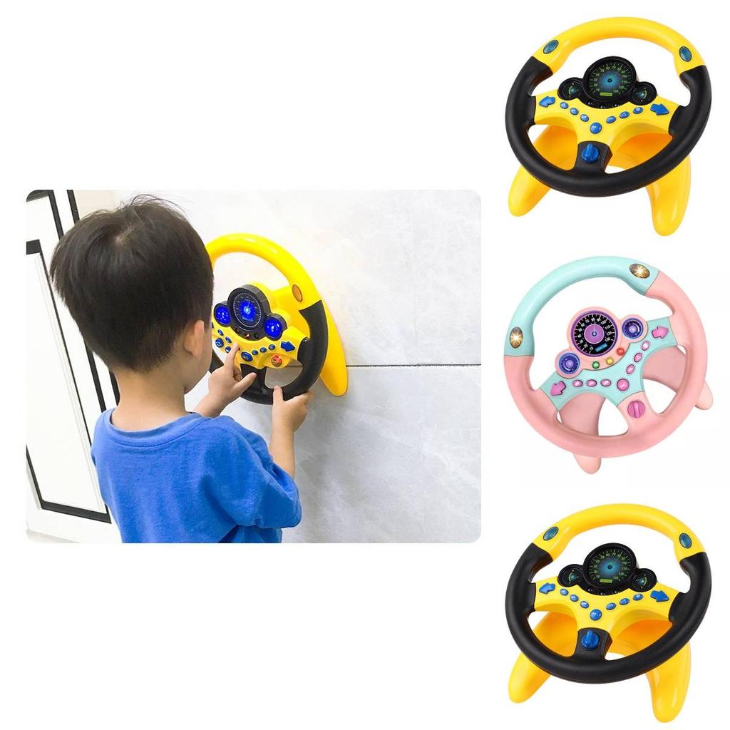 Multifunktionales Fahrsimulator-Lenkrad für Kinder mit interaktiven Funktionen und hellen Lichtern