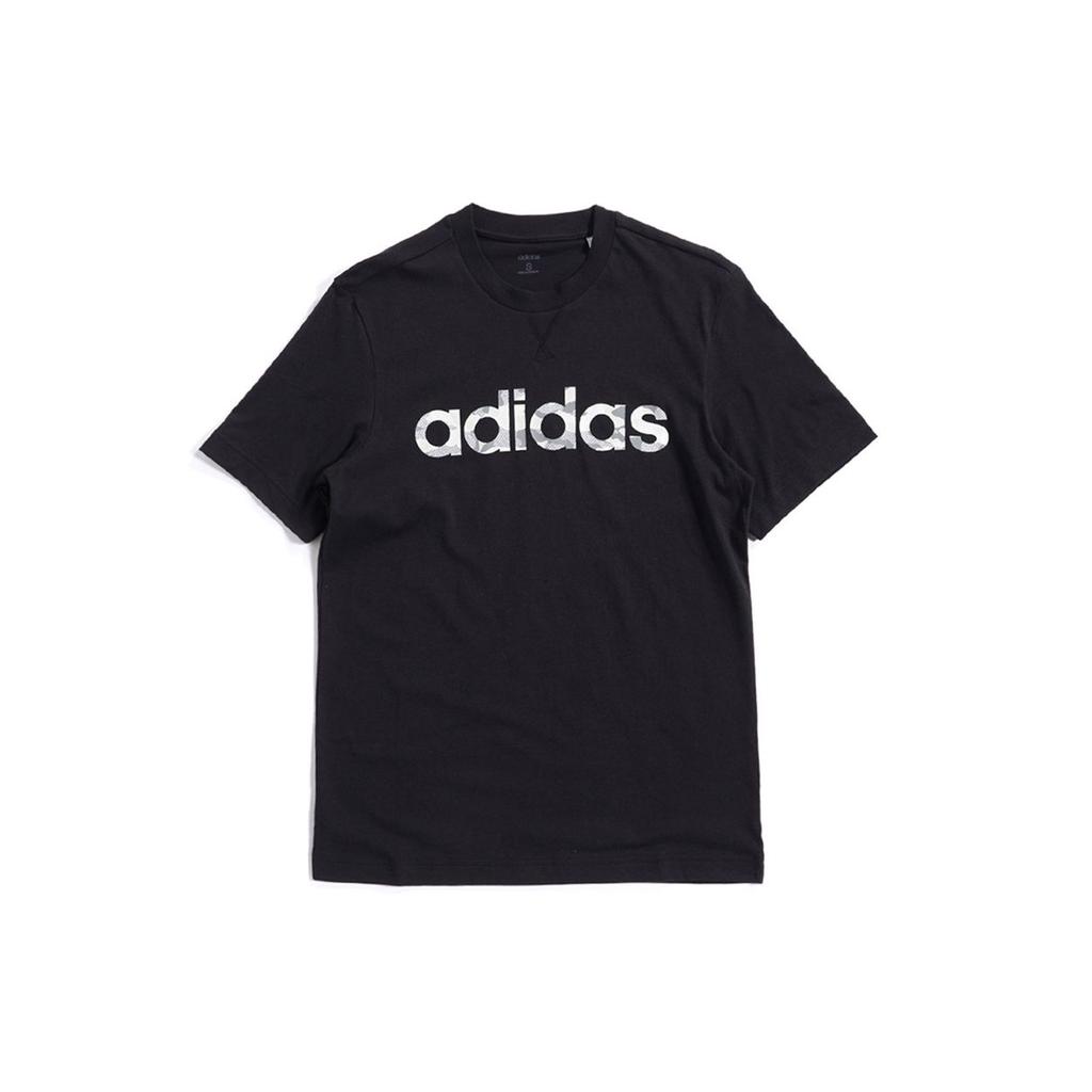 Adidas Camo Line Training Sport Tee Men Tops Black EI9755