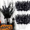 Halloween Simulation Schwarzer Eukalyptus Zweig Künstlicher Blumenstrauß Thanksgiving Plastik Eukalyptus Stiele Party Tischdekoration