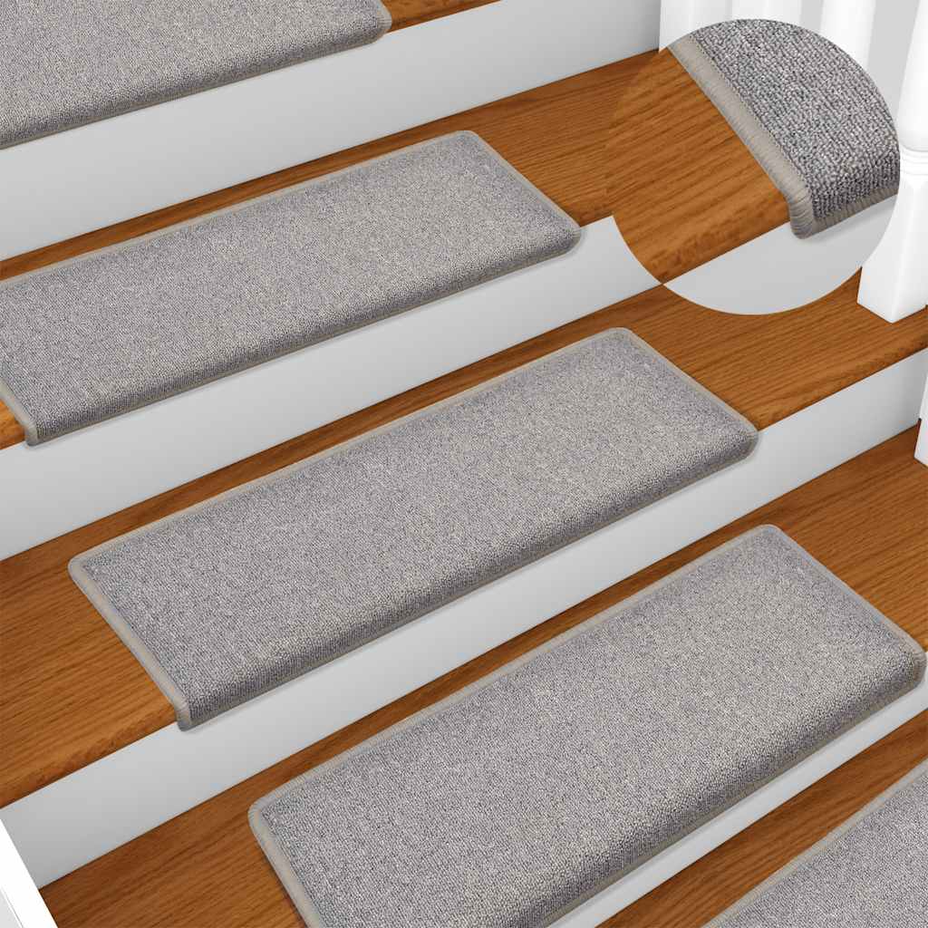 Vidaxl Maty Na Schody 15 Szt. 65X21X4 Cm Jasnoszary Prostokątny Brzeg
