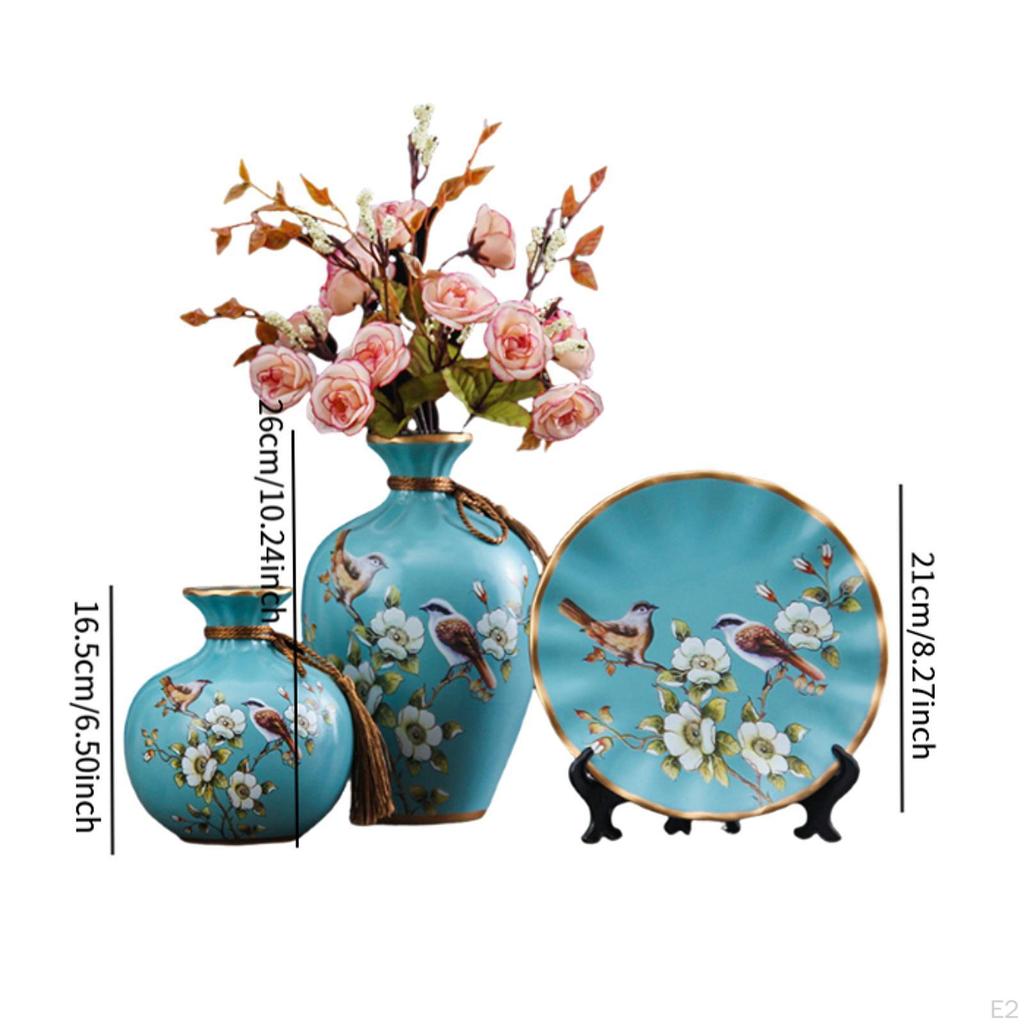 3 Keramikvasen für Blumenarrangements, Dekorative Behälter für den Innenbereich