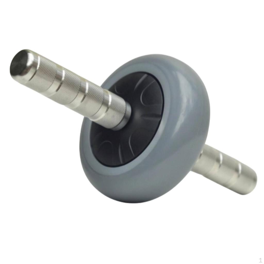 Stainless Steel Ab Wheel Knurled Grips Rubber-Coated Roller Detachable Center