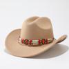 European, American and Western cowboy hats, fashionable and simple woolen top hats, retro chains, ethnic style men's and women's jazz hats