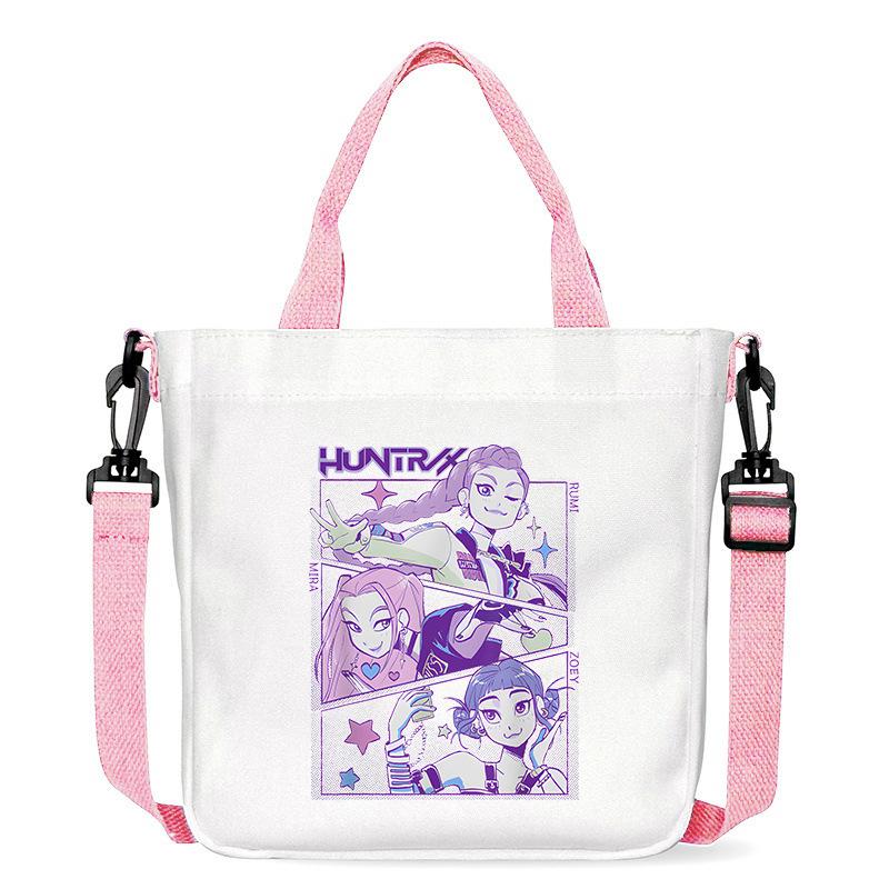 KPop Demon Hunters Theme Women Canvas Shoulder Bag Boys Girls Tote Handbag Anime Fashion Crossbody New Kids Xmas Gifts Kid Friendly Entertaining Fun