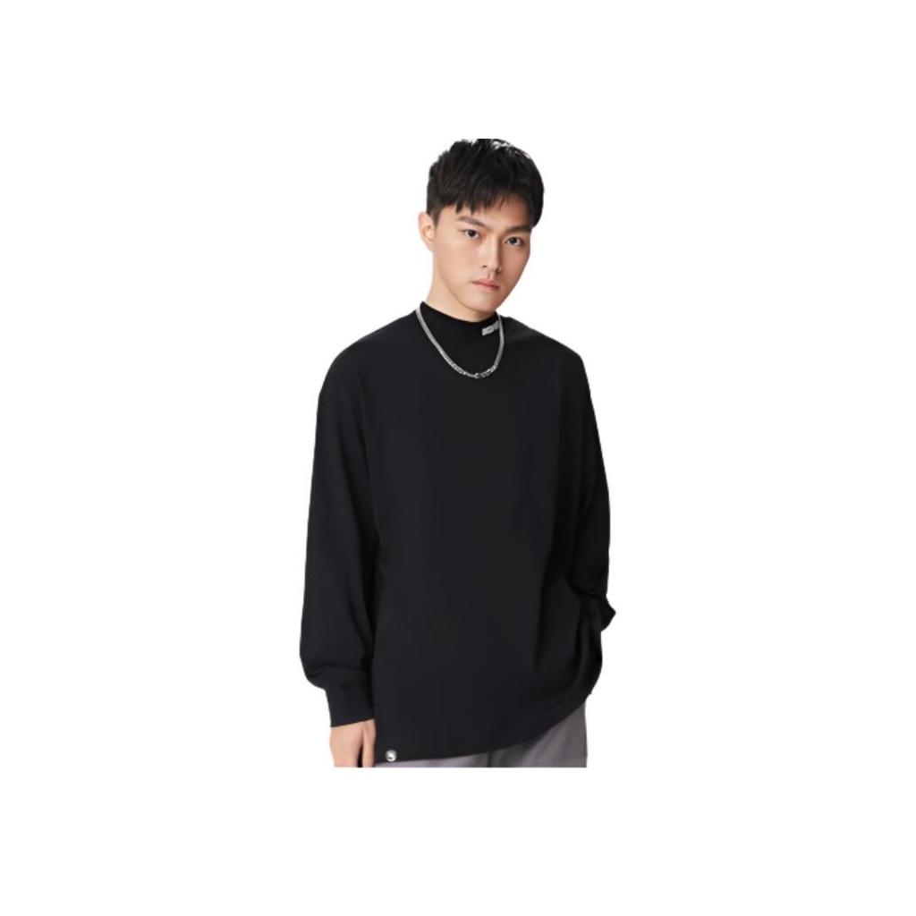 Li-Ning Badfive Basketball Series Casual Breathable Loose Long-Sleeve T-Shirt Men Tops Black AHSR759-4