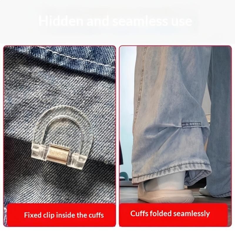 2/4/6pcs invisible leg shortening clip, non-slip pants edge clip, used for anti-drag pants hem fixing device, seam-free hidden