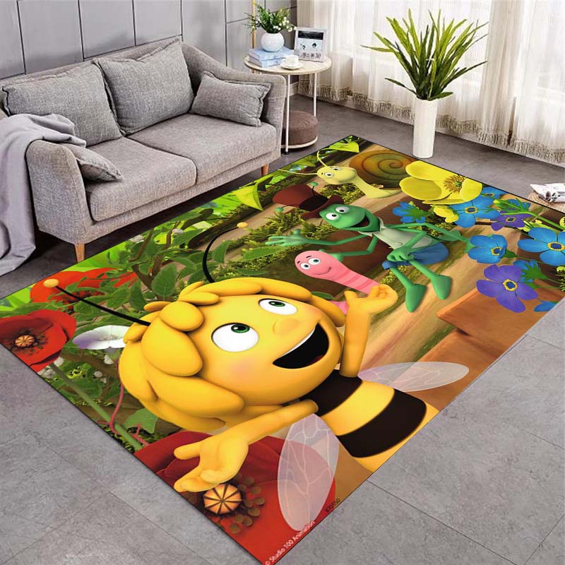 Tappetino Ingresso Antiscivolo con Stampa Personaggio Cartone Animato Maya l'Ape Tappetino Pavimento Ingresso Tappeto Serie Animata Decorazione Corridoio Casa