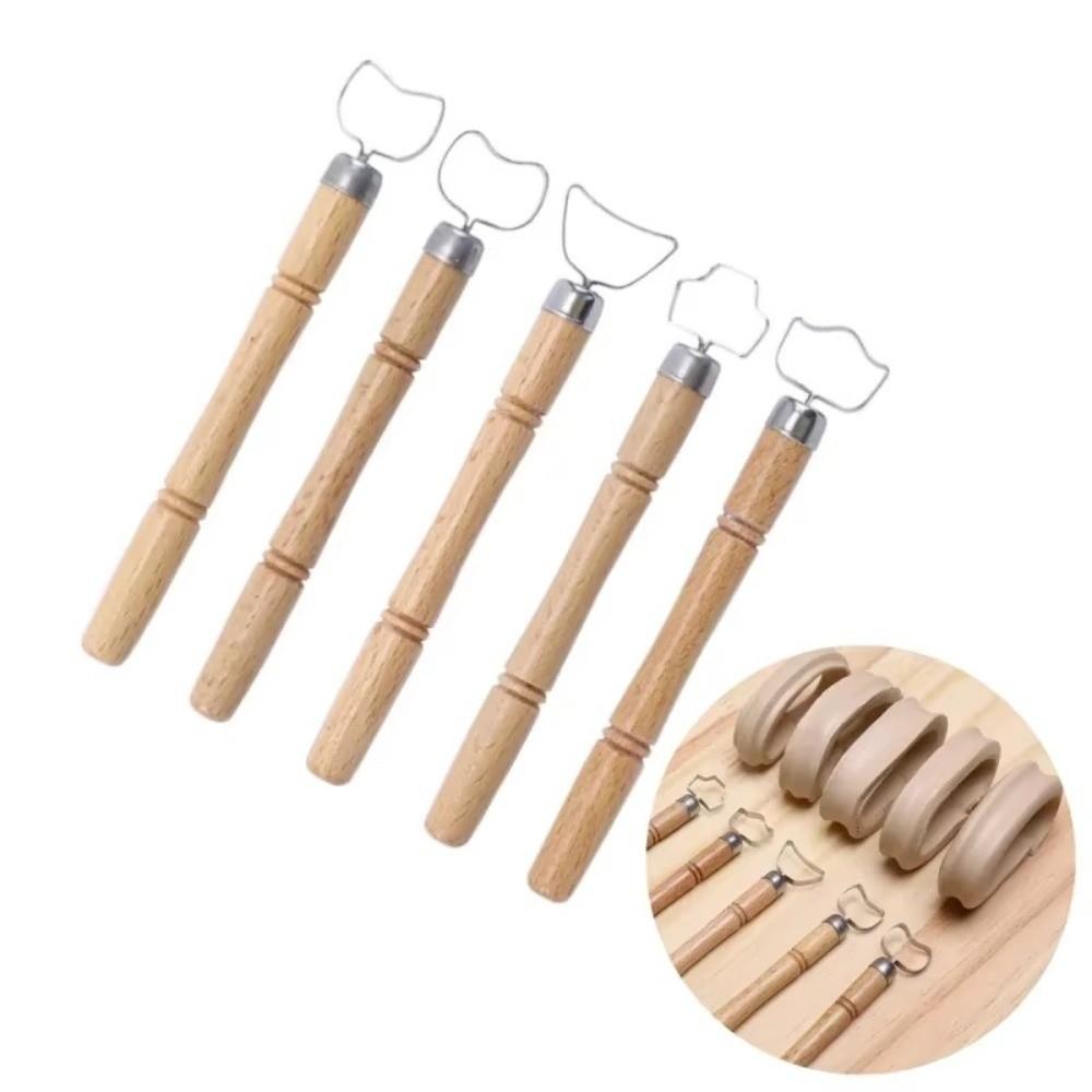 5 Pcs/set Replaceable Pottery Tool Texture Sculpture Diy Craft Teapot Ware Handle Tool Scraping Tool Clay Modeling Tool