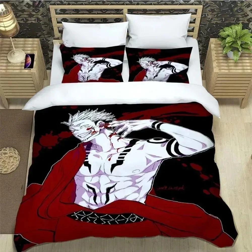 

3D-принт Jujutsu Kaisen Anime Комплект постельного белья для мальчиков и девочек Twin Queen King Size Пододеяльник Наволочка Кровать для мальчиков и взрослых EU Single 135x200cm
