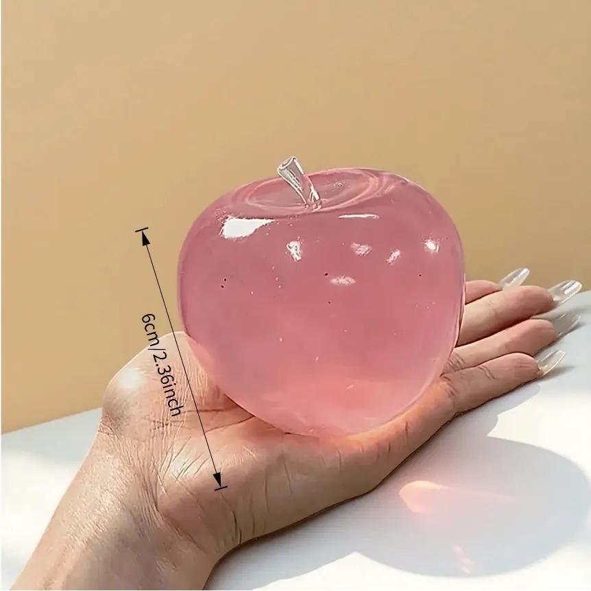 Pelota Antiestrés de Manzana de Cristal, Piel Suave Ultra Fina, Textura Lisa, Juguete de Escritorio para Relajación en la Oficina y Juego Sensorial
