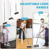 Stand Up Dustpan and Broom Set 50” Long Handle Broom with Dust Pan, 20° Angled for Ergonomic Home Office Indoor Sweeping