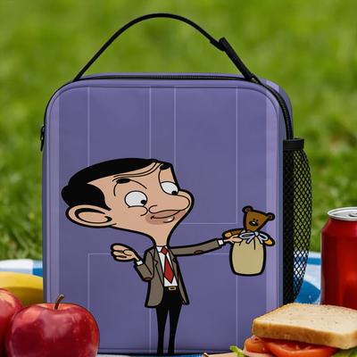 Lustige Comedy-Charakter-Lunchtasche Mr.Bean Praktische Lunchbox Männer Schule Designer Kühlertasche Lustige Oxford Thermische Lunchtaschen