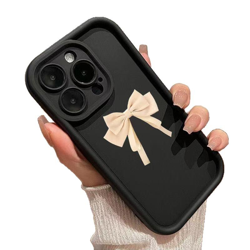 Elegant White Bow iPhone Case for Models 13/14/15/16E/17/17 Pro Max
