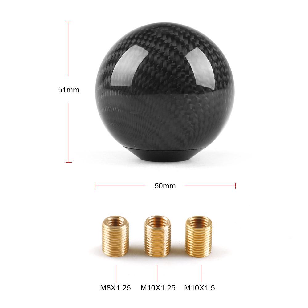 Racing Real Carbon Fiber Gear Shift knob Manual Transmission Shifter Lever Knob Round Ball Shape Handle Knob