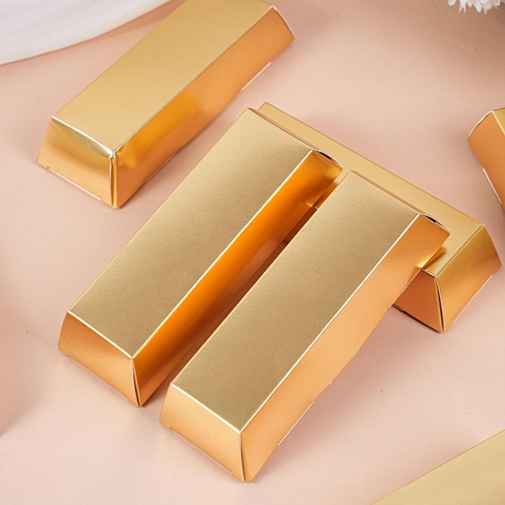 30 Stück Goldbarren Partygeschenkschachteln Papiergeschenkschachteln Simulierter Folien-Gold Leckerlischachteln Faltbare Geschenkverpackung Geschenkbox für Piraten-Casino Verpackungsbox