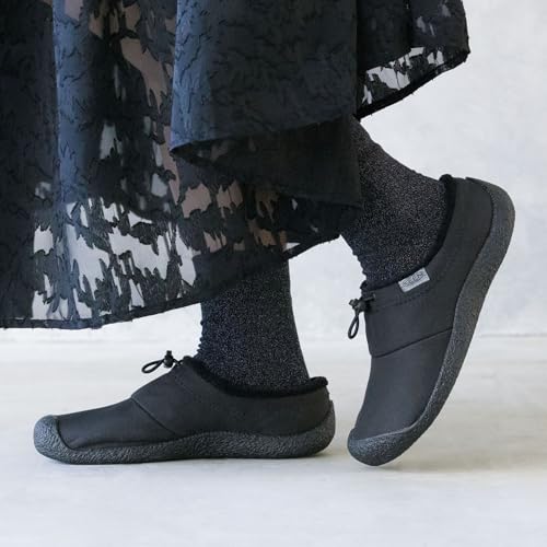 KEEN HOWSER III SLIDE Sneakers, Black Smooth Nylon, Size 26.0 Cm