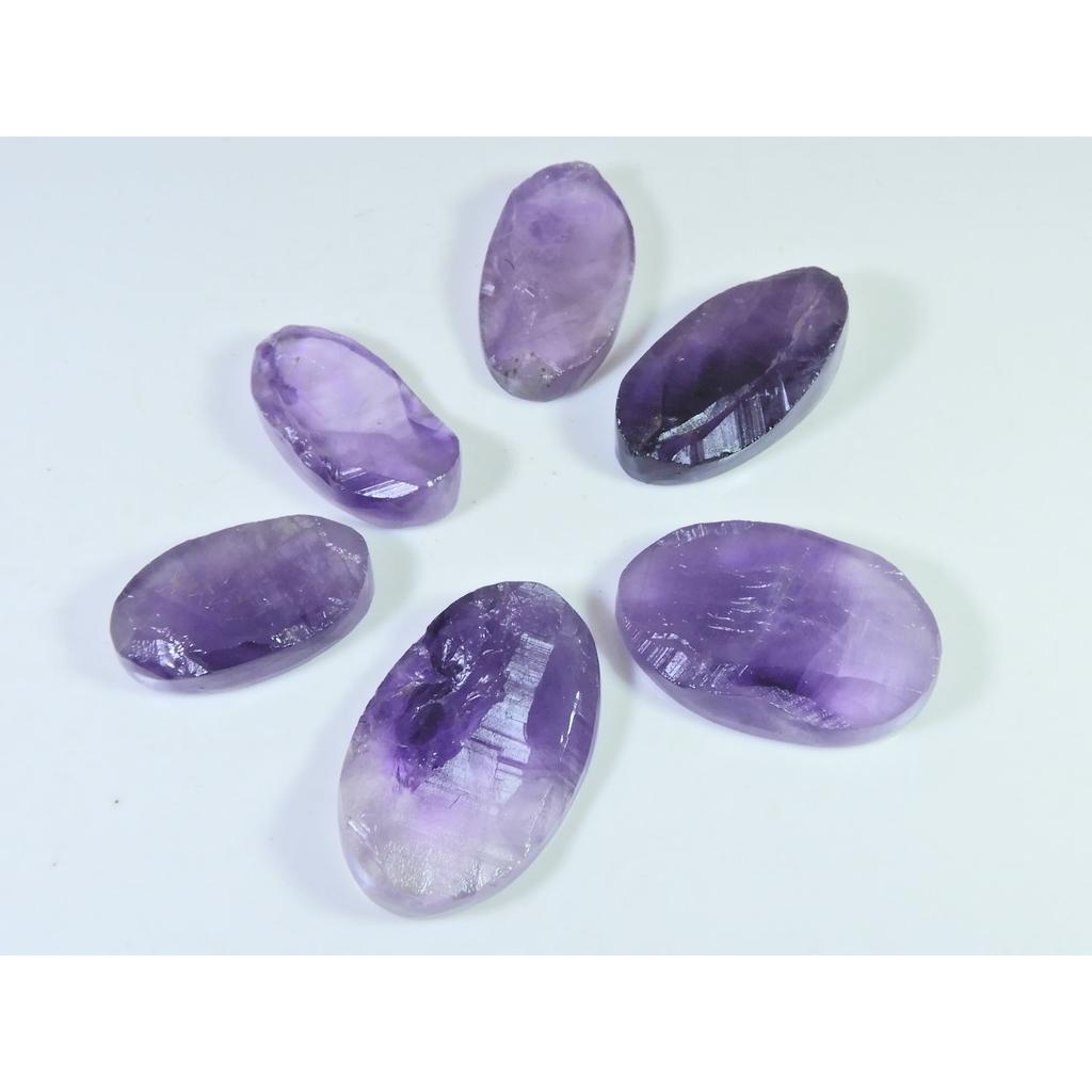 293Cts.Natural Amethyst Druzy Oval Cabochon Loose Gemstone 06Pcs Lot 29-37MM C-1254