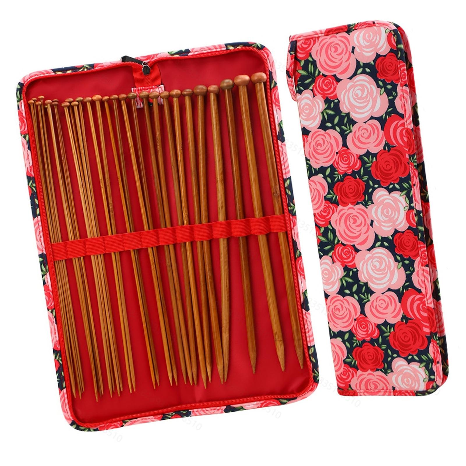 Carbonized Knitting Needle 25cm And Knitting Needle Case For Handmade Projects