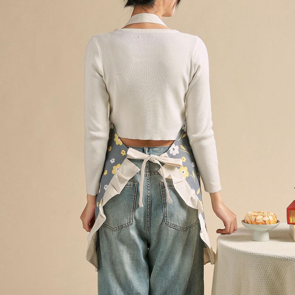 Ren Bomull Hem Kök Matlagning Trendiga Arbetskläder Dam Restaurang Specialitet Uniform Snygga Och Luftiga Arbetskläder