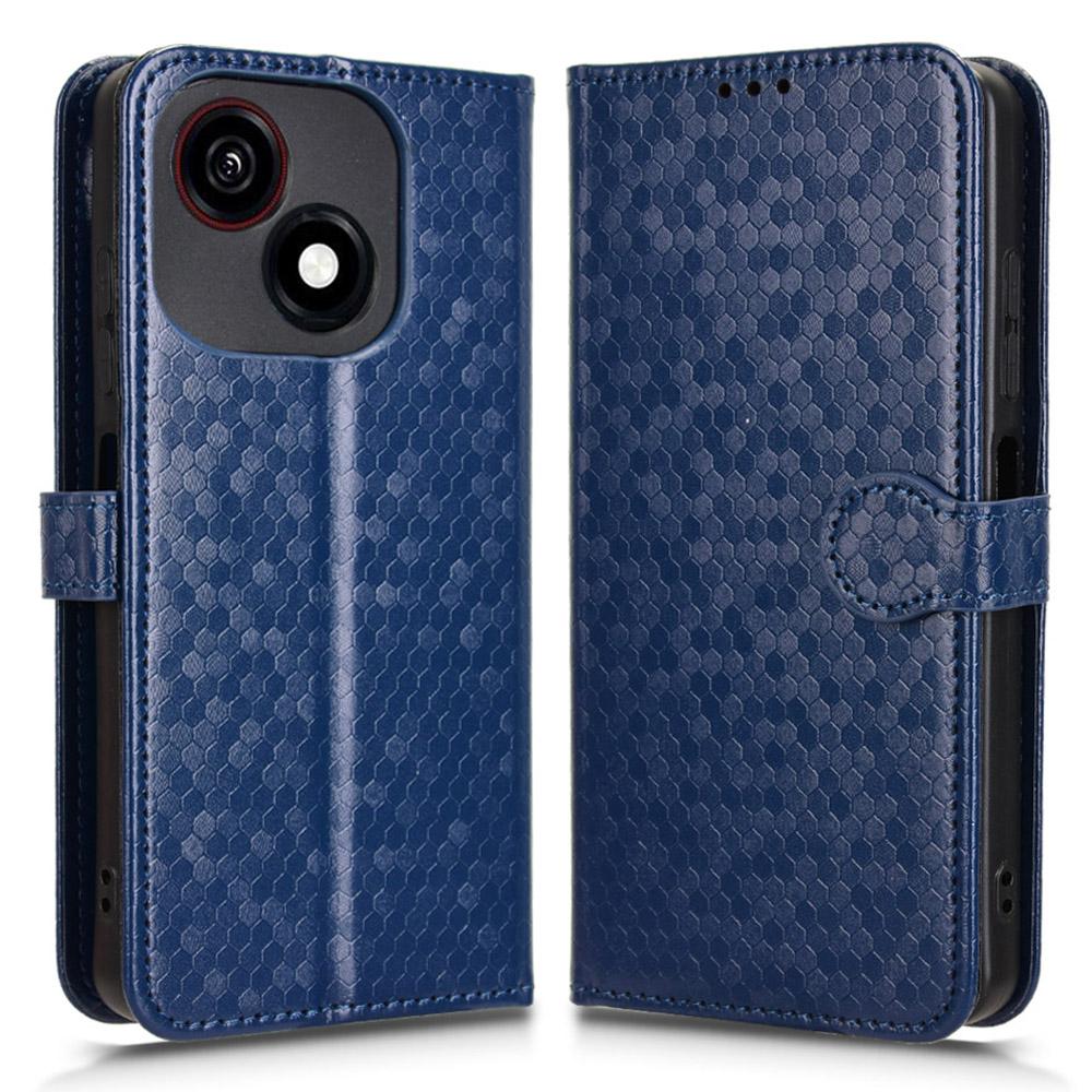 Pro ZTE Blade A35e Z2466 Peněženkové pouzdro Vzor teček Ražba PU kůže Kryt na telefon