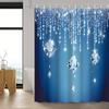 Blue Dreamy Crystal Diamond Shower Curtain, Durable Polyester Fabric, Waterproof & Easy Clean, for Bathroom or Room Divider