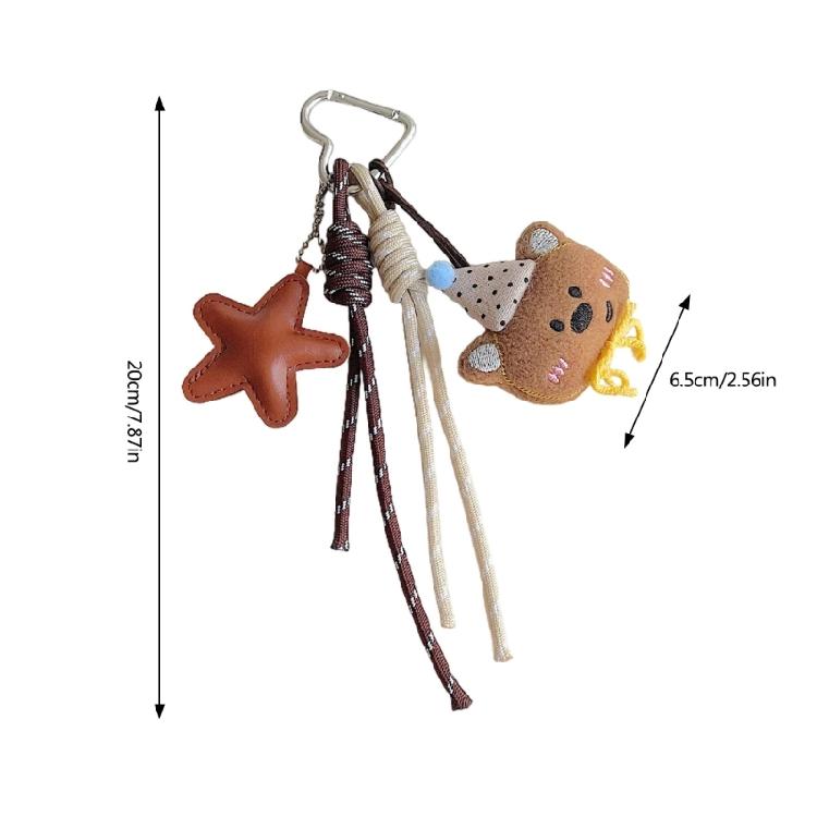 Delightful Plush Bear Bag Charm Cartoon Keychains For Women and Girls Stylish Bag Pendant Cute Car Accessories Decors