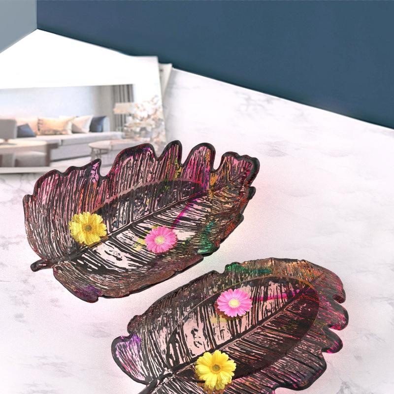 DIY Crystal Epoxy Mold Leaf Plate Nut Storage Tray Silicone Mold