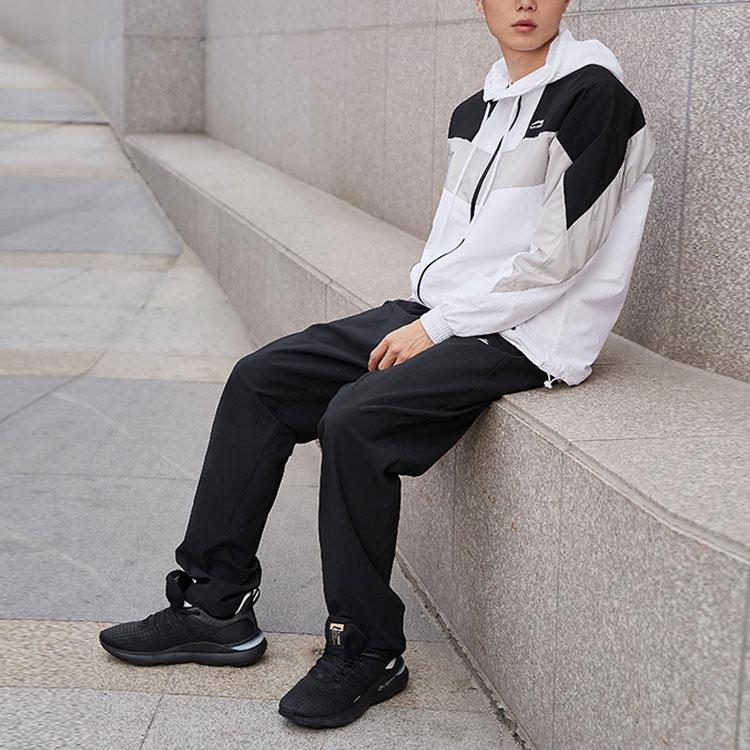 Li Ning Running Series Casual Straight Leg Sports Pants Men bottoms Standard-Black AYKQ855-1