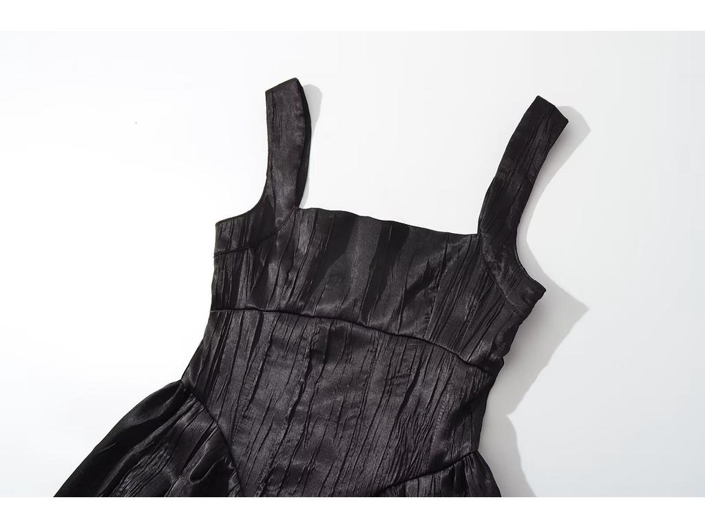 Spring 2025 Women's European & American Style Slim Textured Bodycon Midi Dress