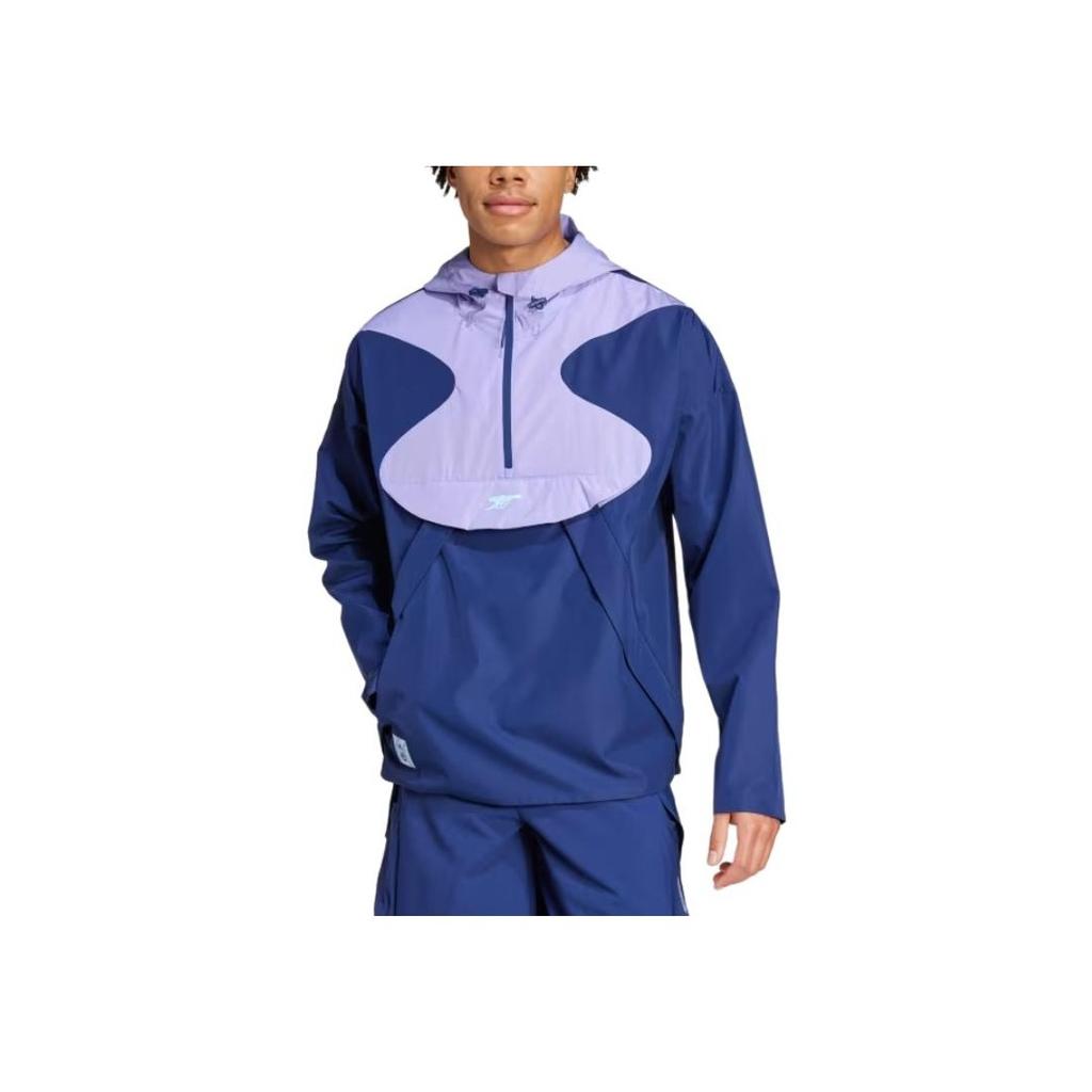 Adidas Arsenal FW24 Seasonal Half-Zip Color Block Windbreaker Jacket Men Jackets Navy-Blue IT4080