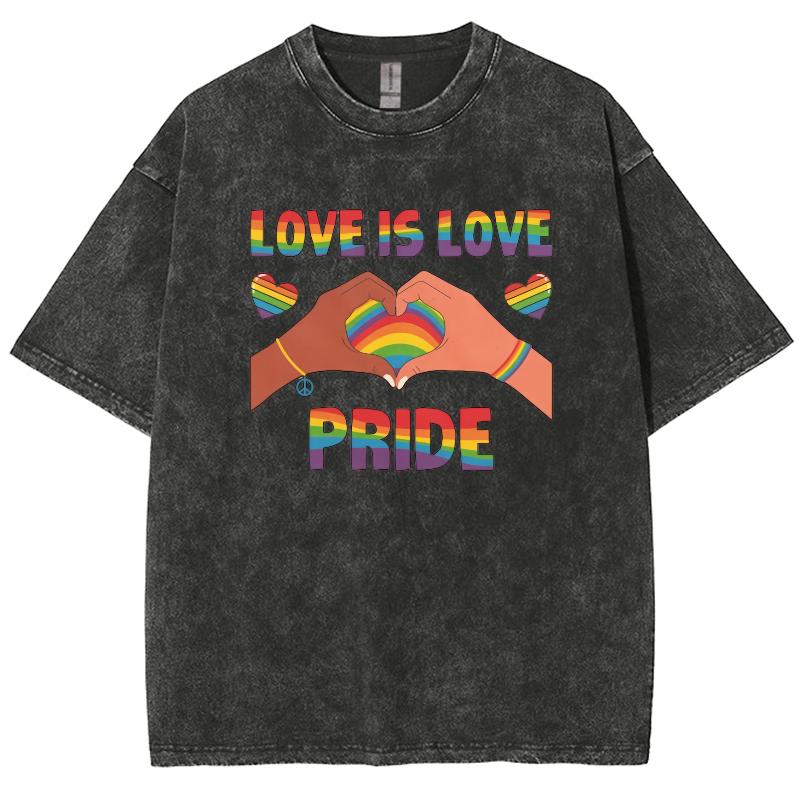 Loose Washed T-shirt Denim Loose Round Neck Colorful Letters Printed Large Size Unisex Short Sleeve Street American Retro