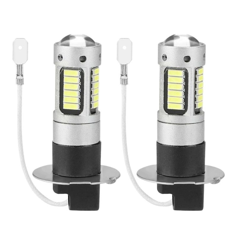 2x Canbus-LED Car Light Daytime Running Headlight H3 4014 30SMD 9006 Lamp Fog Lights Super Bright Automotive Accessories