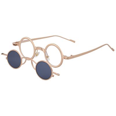 Metal Steampunk Magnetic Detachable Sunglasses For Men Women Luxury Vintage Round UV400 Sun Glasses
