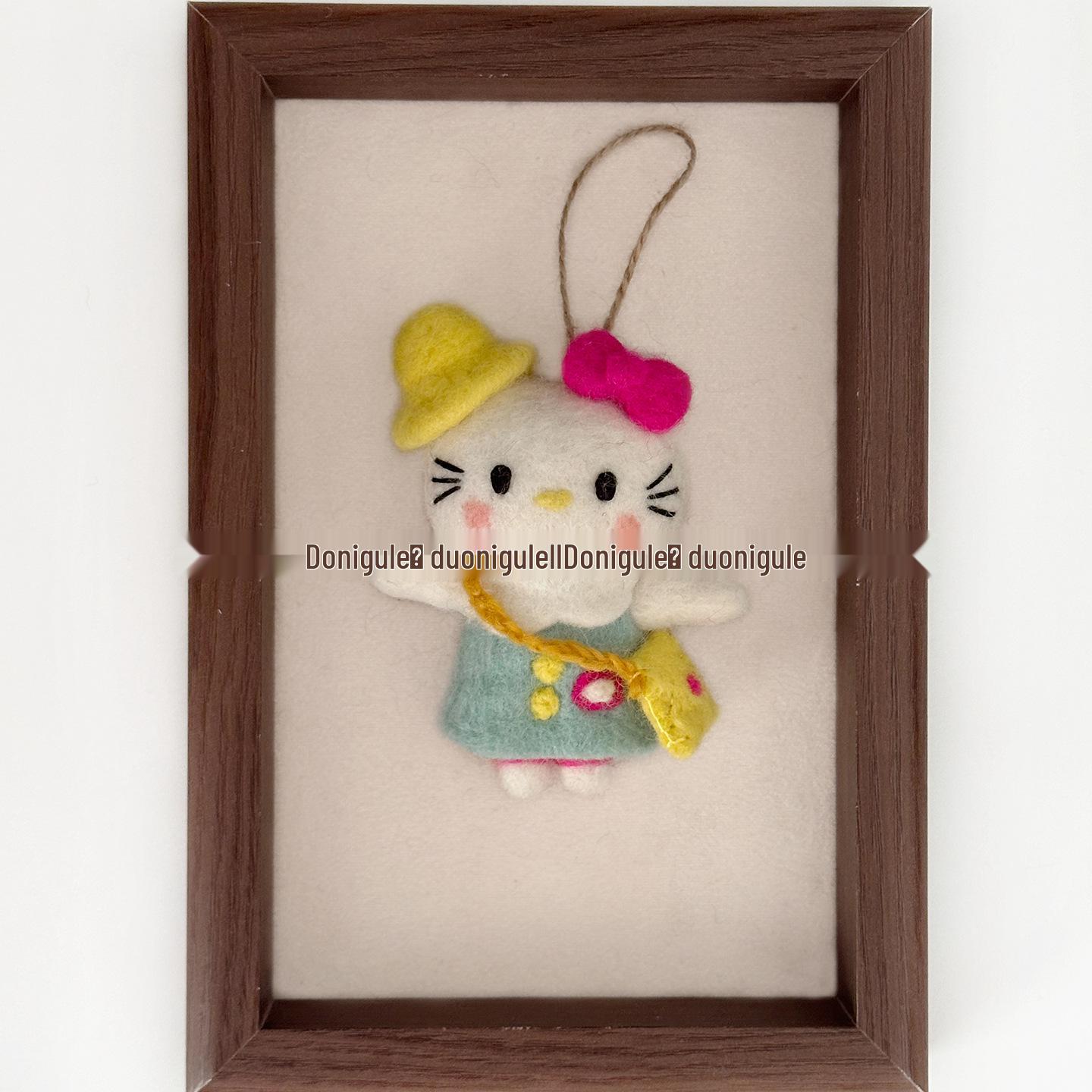 Непал Ручная работа Шерстяной войлок Кот Подвеска Брелок Украшение Approx. 10cm Original Quality