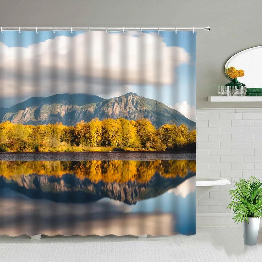 

Forest Pathway Print Water-Resistant And Mildew-Resistant Shower Curtain With Nature-Inspired Design For Serene Bathroom Decor W60H190(CM)-1 Pcs